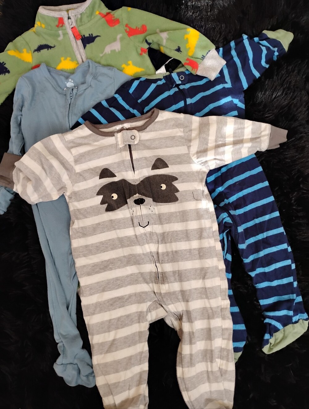 4 One-Piece Rompers. Long Sleeve.